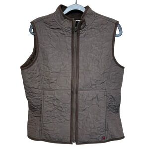 Woolrich Womens Size Medium Reversible Quilted Vest Brown Zip Up Pockets